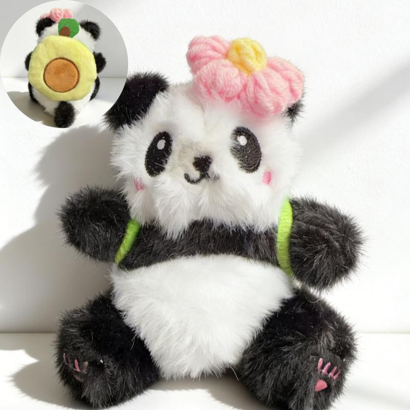 Cute Panda Plush Backpack Charm Student Keychain Doll Travel Souvenir Gift avocado backpack panda