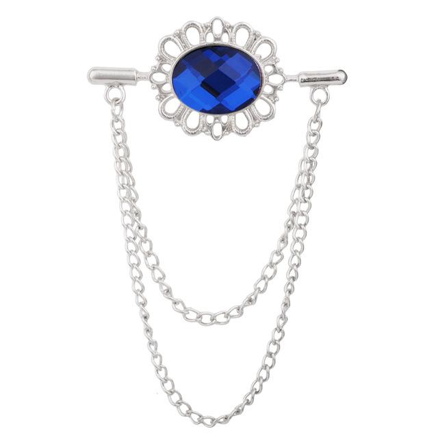 Latest Stylish Fashionable Metallic Crytal Tassel Pin Brooch Shirt Collar Pin Scarf Buckle Badge Corsage Brooches Women Men Jewelry AccessoriesFashion