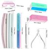 10Pcs Nail Art 100/180 Grit Professional Files Buffer Sponge Block Brush Nail Scissors Kit With Cuticle Nipper Pushers for Women