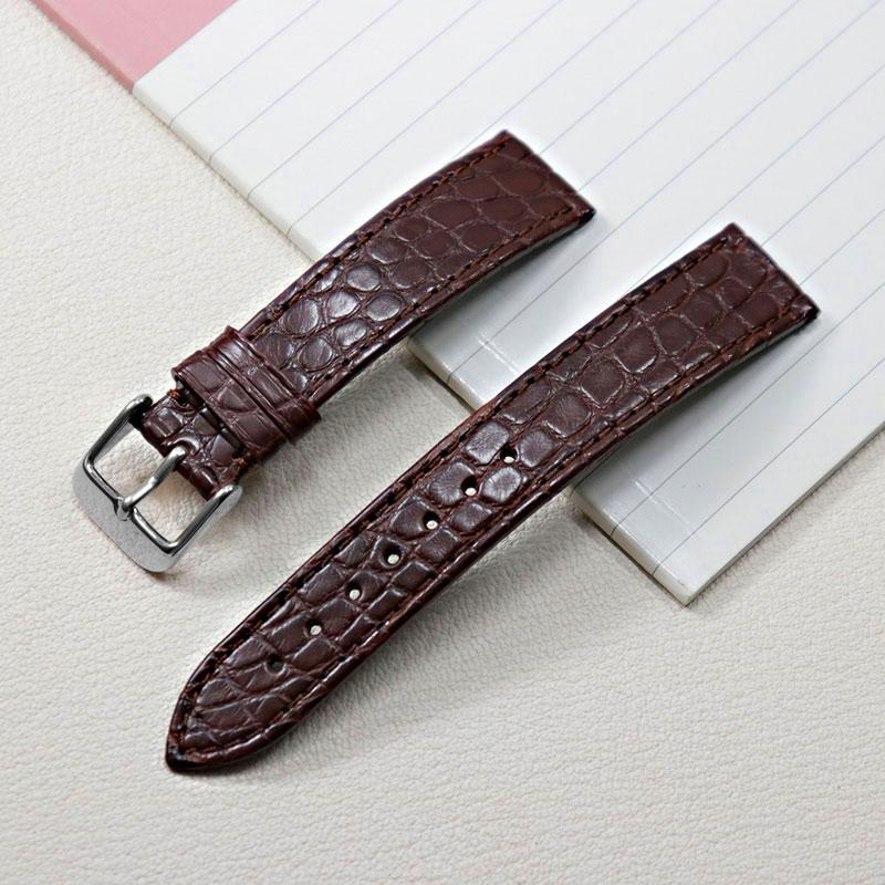 13 14 16mm 18mm 19mm 20mm Dünnes weiches Krokodillederarmband Für Longines L4 L2 VC MIDO Cartier Dornschließe braun blau Uhrenarmband