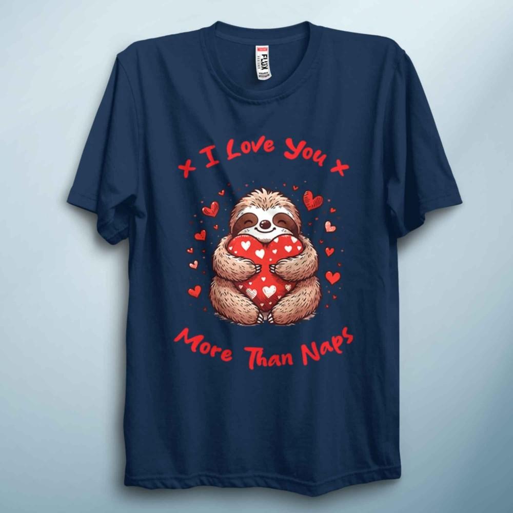 More Than Naps Sloth TShirt Funny Love Tee Unisex Cute Valentine Gift S