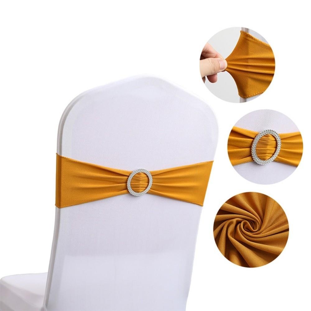 Spandex Stretch Chair Sashes Buckle Slider Universal Fit Chair Ties Anti Slip Elastic Chair Cover Bands