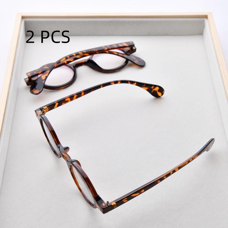 2Pcs Suit Fashion Oval Reading Glasses Colorful Anti Blue Light Presbyopic Glasses For Women Men 1.0 To +4.0