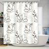 Modern Bath Curtain Floral Print Decorative Shower Curtain For Bathroom Waterproof Home Decoration