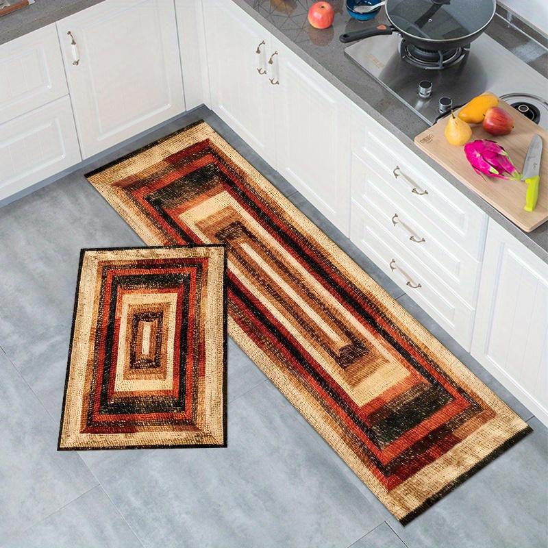 1 Stück Anti-Ermüdungs-Küchenteppiche, Rechteckiger Druck Wasserdicht Rutschfest Dick Gepolsterte Küchenmatte Hochbelastbare Komfort-Stehmatte für die Küche