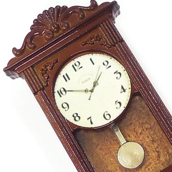 Dollhouse Wall Clock Portable Cosplay Lightweight Mini Vintage Wooden Hanging Clock Model Daily Display