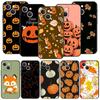 Podzimní listí podzim liška dýně Halloween luxusní pouzdro na telefon pro iPhone 15 13 14 12 11 Pro MAX XR X SE XS 7 8 Plus černý kryt