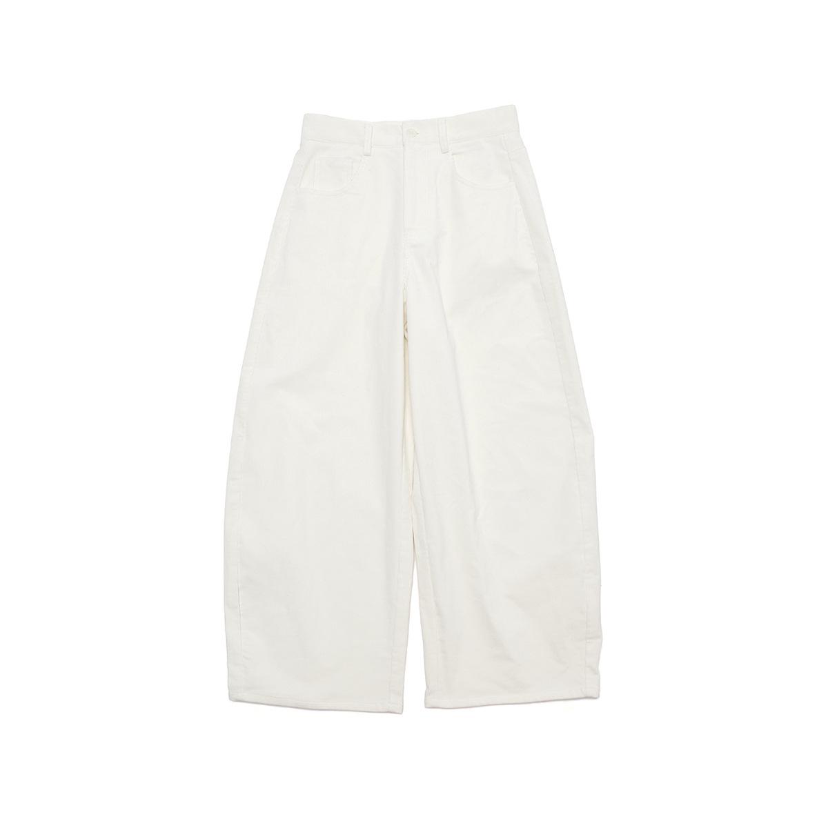 

[Dai He] Women s High-Waisted Corduroy Spring Casual Pants H60024 Medium брудно-білий