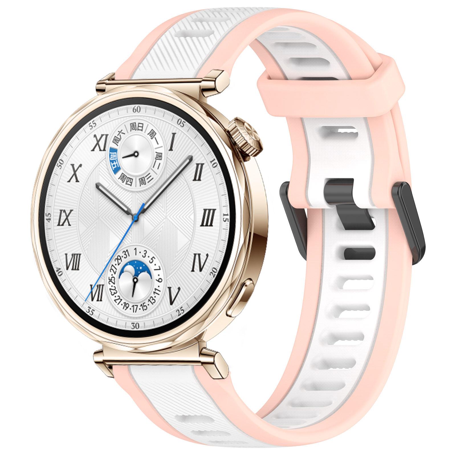 18mm Silicone Strap For Huawei Watch GT5 Pro 42mm GT5 41mm Two-color Striped Bracelet Wristband For Huawei Watch GT4 41mm Correa Huawei GT5 41mm