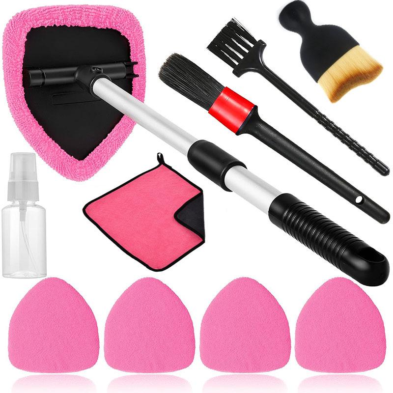 Telescopic Microfiber Car Window Cleaning & Defogging Brush Set