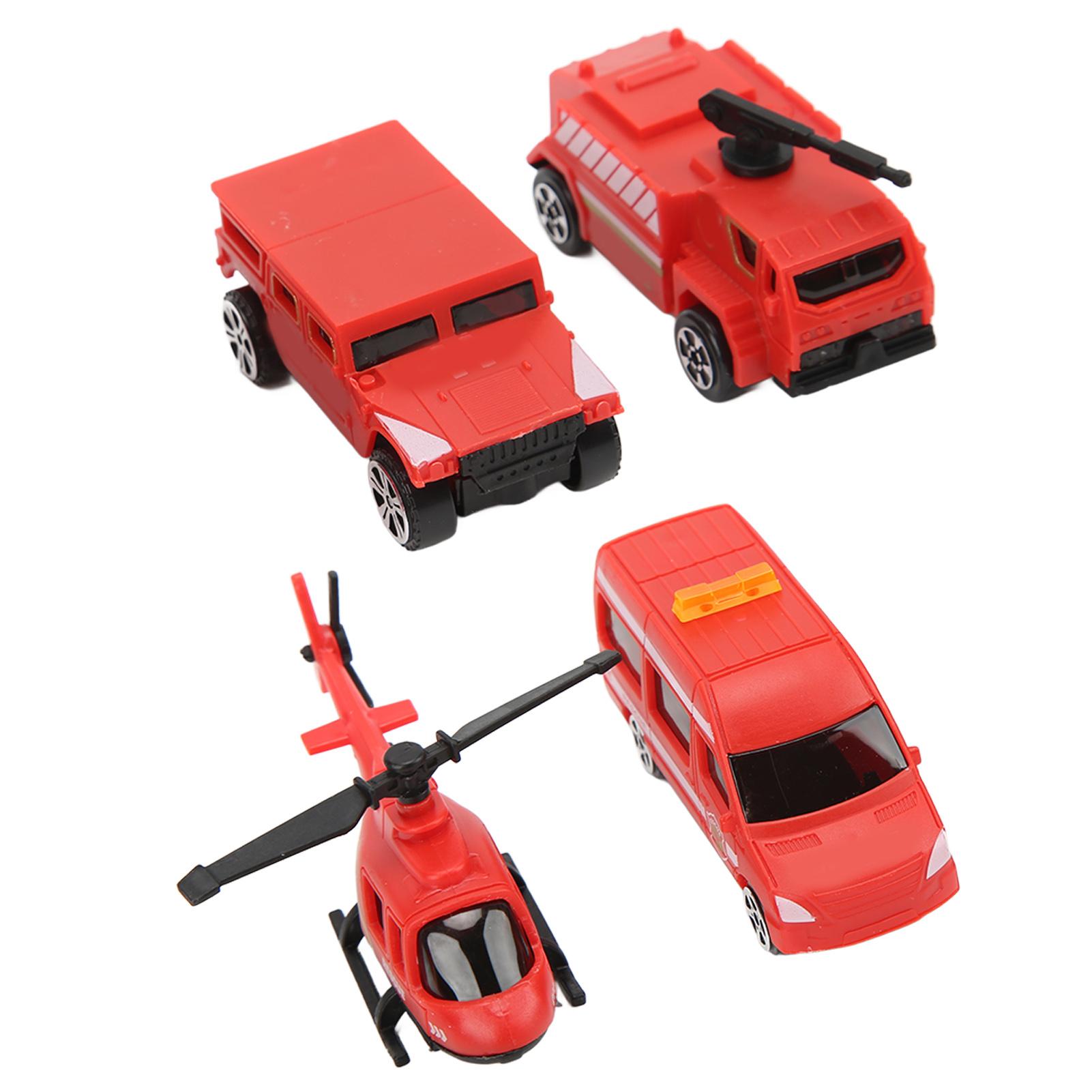 

4pcs Pull Back Car Toys Plastic Material 1:64 Scale 4 Different Shapes Educational Red Toy Cars for Kids Ages Above 3