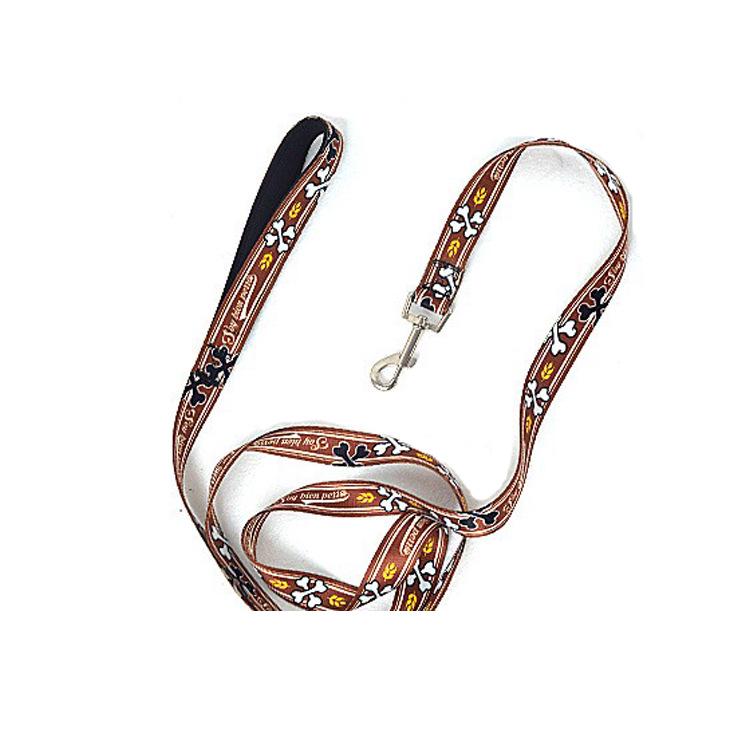 

Полиэстеровый печатный поводок для собаки с логотипом - Взрывозащищенный, Тяговый трос для крупной собаки 200*2.5cm коричневый