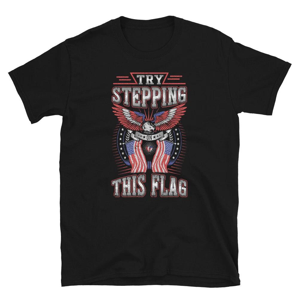 Soldier Honor Duty America Protect US Flag T-Shirt 4XL