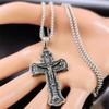 Men's Stainless Steel Crucifix Cross Pendant Necklace Orthodox Russian Cross Religious Necklaces Jewelry Boyfriend Gift NZZS05