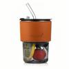 Creative Bamboo Glass Straw Cup - Summer Design, Portable Coffee Mug, Perfect Gift or Souvenir