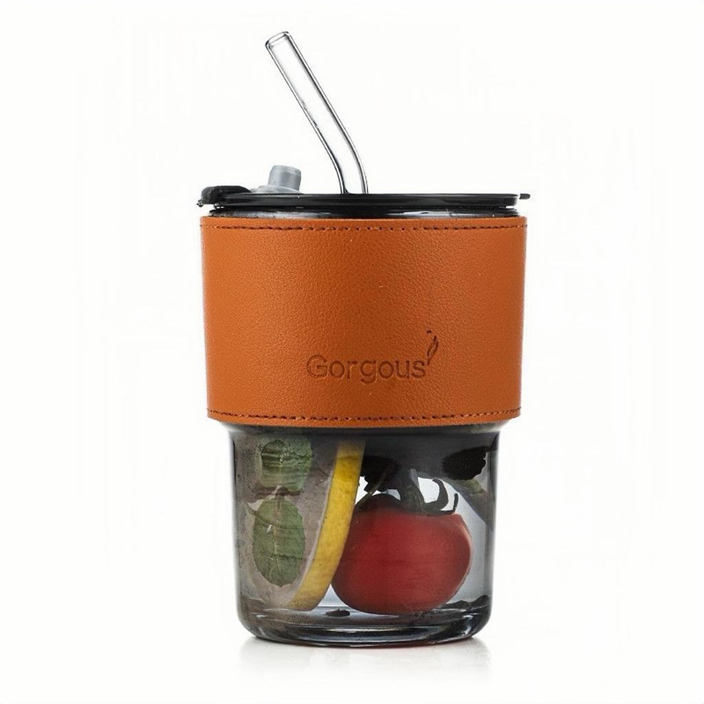Creative Bamboo Glass Straw Cup - Summer Design, Portable Coffee Mug, Perfect Gift or Souvenir