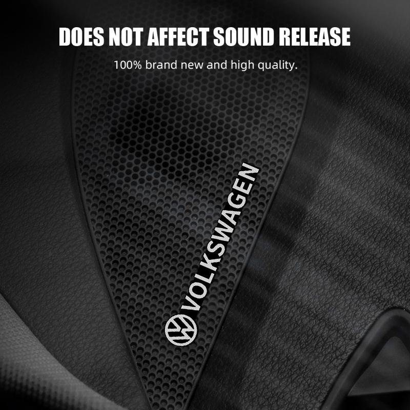 VW 4Pcs Car Audio Decorate 3D Aluminum Emblem Badge Sticker Decal For Volkswagen VW Rline GTI Golf 5 6 7 Polo Passat CZYXB