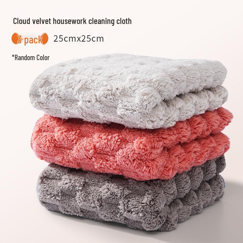 

Толстая, Впитывающая, Не оставляющая ворсинок Салфетка для мытья посуды и губка для мытья посуды из облачного флиса - Маслостойкая чистящая тряпка