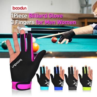 BOODUN 1Piece Billiard Glove 3 Fingers Cue Sports Glove Men Women Billiard Shooters Right Left Interchangeable Snooker Gloves