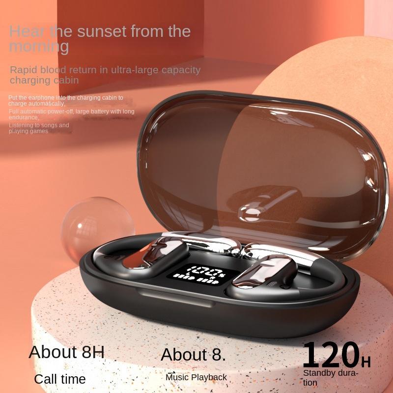 Nu intrați în ureche Căști Bluetooth fără fir Conducție fără osoasă Reducerea duratei de viață a bateriei ultra lungă Căști suspendate de zgomot