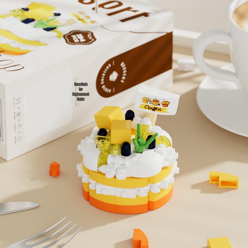 Lego-Compatible Birthday Cake Building Set: Swiss Roll Toy for Kids - Perfect June 1st Gift