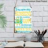 2D Flat Decorative Signs and Plaques Creative Aluminum Sign You Are My Sunshine Sign Wall Decor Metal Sign for Home Bathroom Restaurants Kitchen