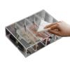 Desktop Eyeglasses & Sunglasses Storage Box - Transparent Divided Drawer Organizer for Cosmetics, Lipstick, and Contact Lenses.