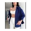 Women's Oversize Pocket Button Down Shoulder Detailed Shirt