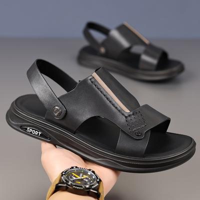 Pierwsza warstwa skóry bydlęcej letnie nowe męskie buty plażowe skórzane sandały zewnętrzne skórzane sandały antypoślizgowe klapki oddychające buty męskie