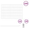 Garden Fence with Posts 24 pcs 75 x 50 cm Mesh Galvanized Steel