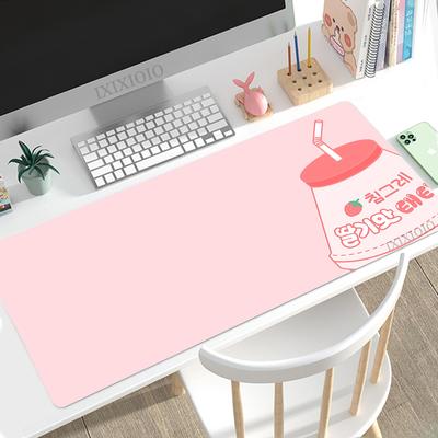 Podkładka pod mysz Gamingowa Kawaii Mleko truskawkowe XL HD Komputerowa Duża podkładka pod mysz XXL Dywanik do gry Kauczuk naturalny Podkładki pod mysz komputerową