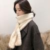 Bufanda Versátil Tejida Gruesa de Felpa Cálida Estilo Coreano Calentador de Cuello Piel Sintética de Doble Cara Invierno Piel Sintética de Conejo