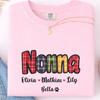 Nonna Plaid T-shirt | Comfort Colors Tee | Personalized Grandma Shirt with Names