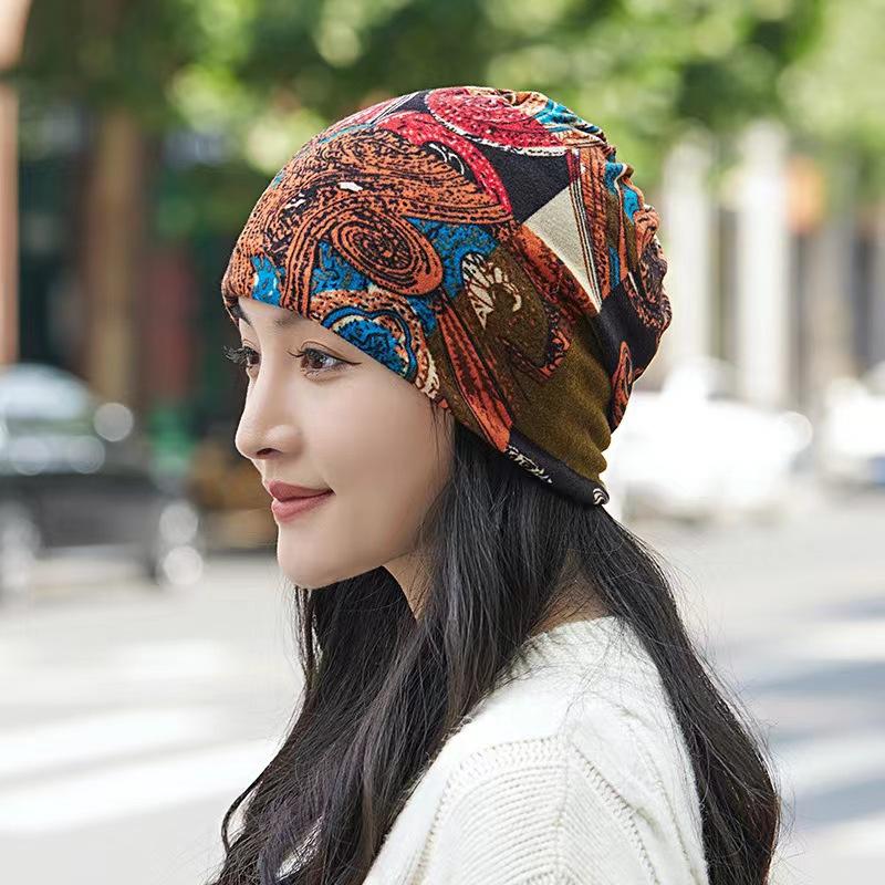Fashion Double Head Cap Bib Twist Cap Multi-Functional Printed Scarf Cover Cap Neck Cap Face Mask Headscarf Cap C081
