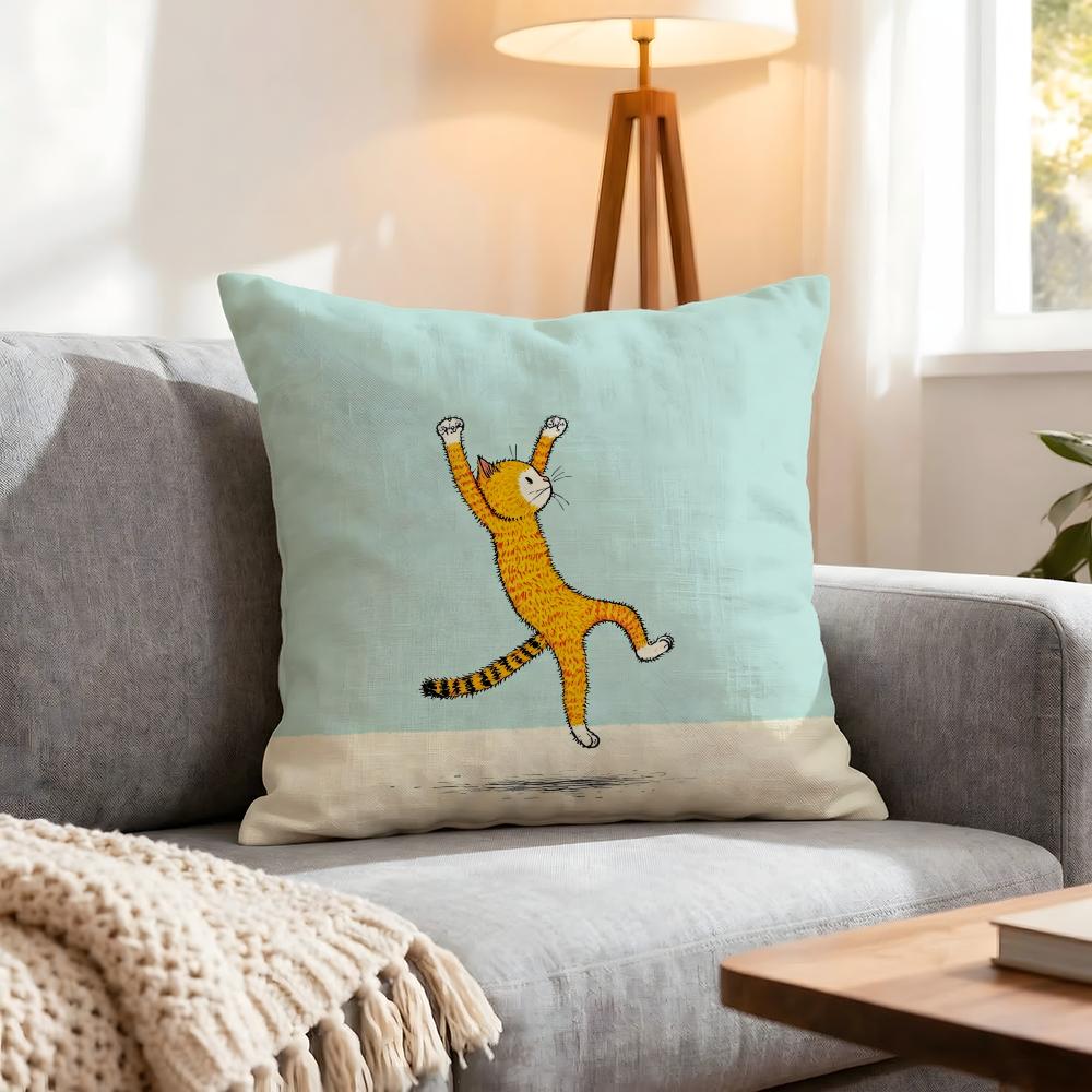 Character Naughty Cat Cushion Cover 1Pcs Decorative Covers Soft Cushion Case For Sofa Couch Decor 40X40 45X45 Pillowcases