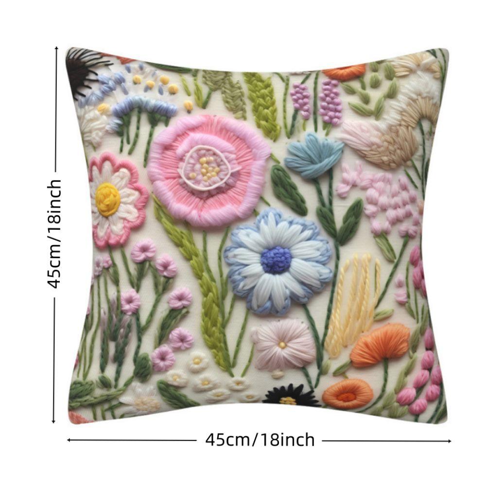Flower Pattern Pillow Covers 3D Embroidered Throw Pillow Covers New Cushion Covers Home Decor