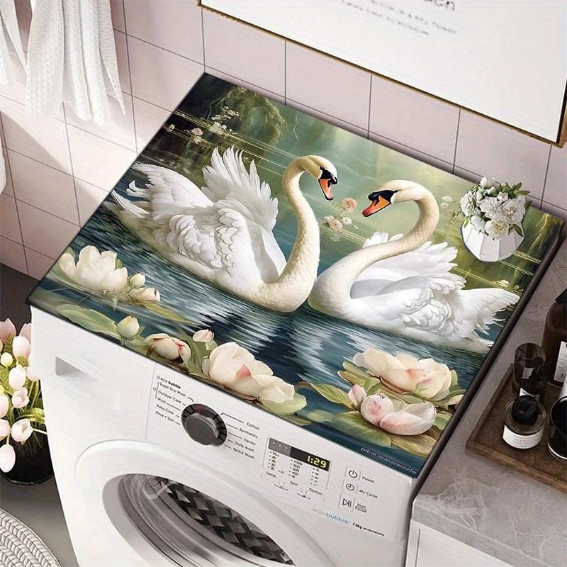 1Pcs Rubber Drying Mat Wit SwanPattern Print For Coffee Shop Restaurant Kitchen Carpet Tableware Durable Diatom Mud Table Mat Pet Mat Coffeeware