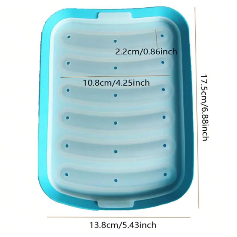 Sausage Maker Mould 6 Cavity Silicone DIY Ham Hot Dog Making Moulds With Lid Kitchen Household Sausages Cake Baking Tools Molds