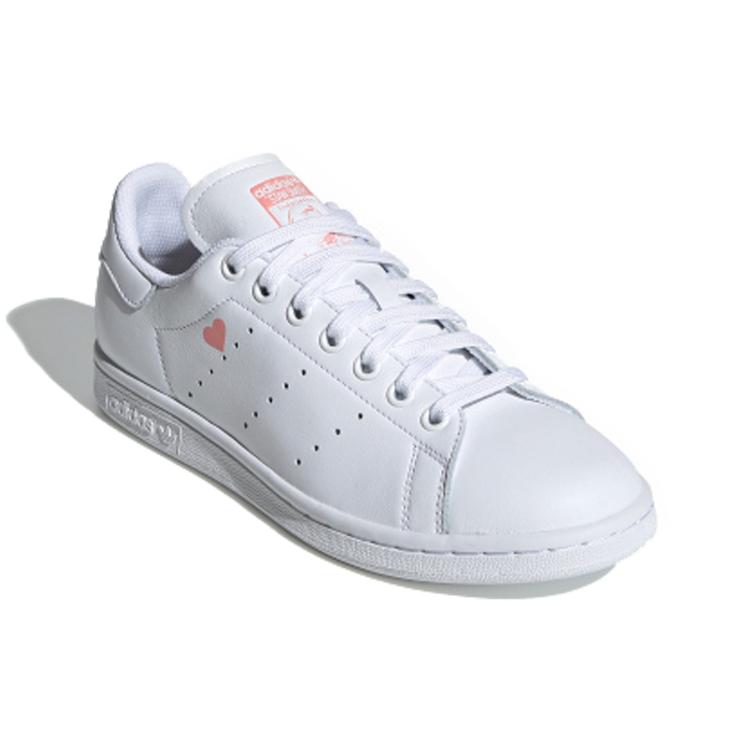 Adidas Womens Stan Smith 'Valentine's Day' (women's sizes) Cloud White / Cloud White / Glow Pink Skate Shoes FW6227