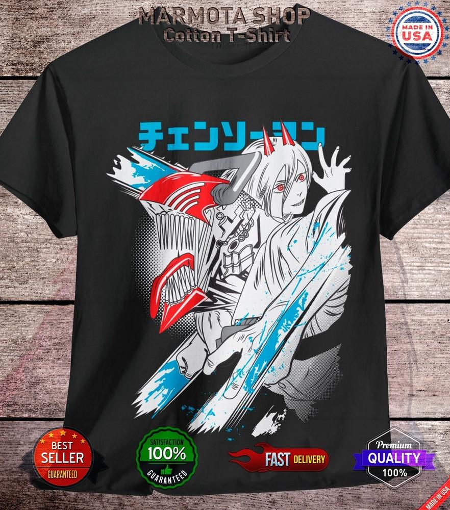 Power Denji Tričko Chainsaw Man Anime Tričko T-Shirt Waifu Ecchi Sexy Makima Ďábel
