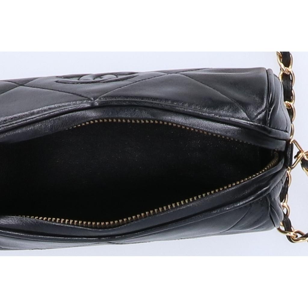 Chanel 0 Series Quilted Leather CC Logo Fringe Chain Shoulder Bag Black/GDHardwareUsed