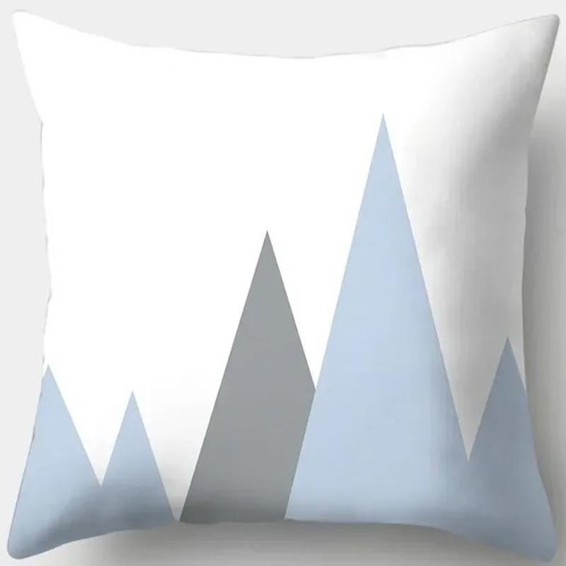 Blue Geometric and Brushstroke Pillow Covers Pattern Cushion Cover Suitable for Sofa Bedroom Car Pillow Cover