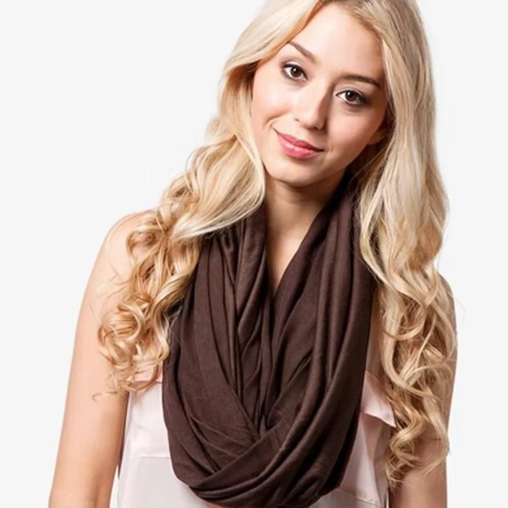 Soft Infinity Scarf Solid Color Loop Scarf Fashion Circle Scarf  for Women