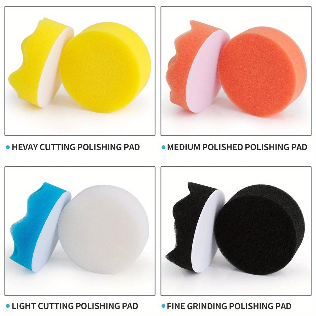 11Pcs Kit 3-Inch Buffing Pad Car Foam Drill Sponge Wool Polishing Pads Car Buffer Polisher for Sanding, Waxing, Sealing Glaze