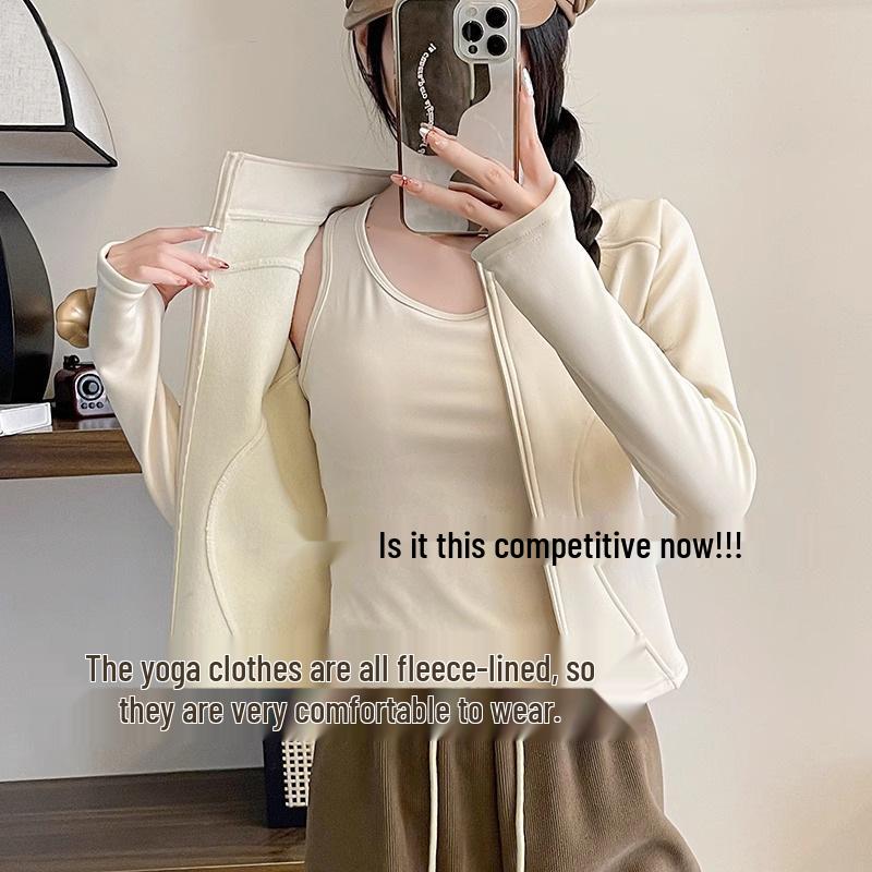 Women's Slim Fit Velvet-Lined Winter Pilates Yoga Jacket