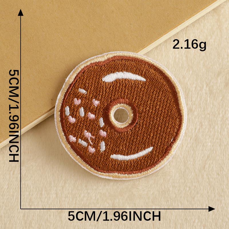 Embroidery label Original cartoon food biscuits Embroidery sticker Self-adhesive patch sticker Accessories cloth sticker