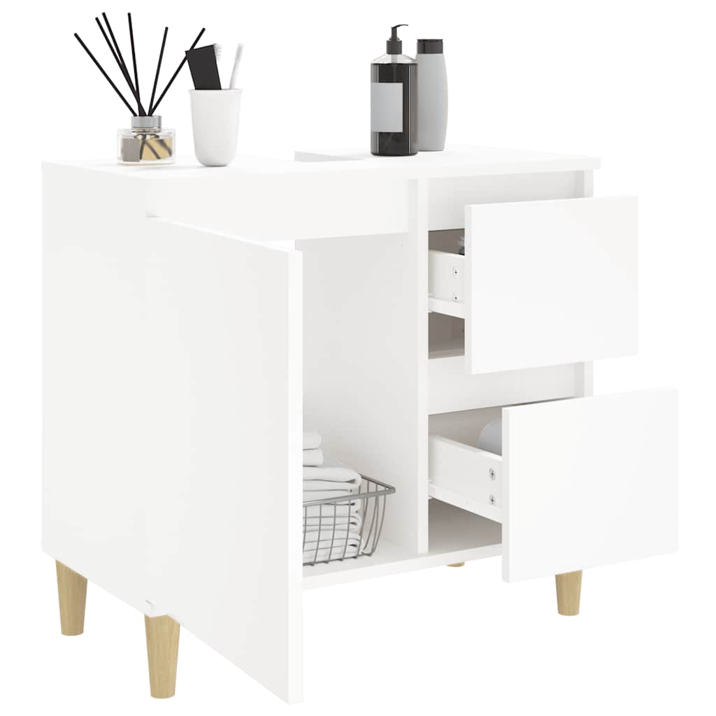 Vidaxl Bathroom Cabinet, White, 65X33X60 Cm, Wood-Based Material
