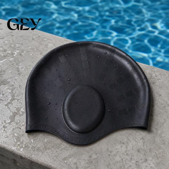 Short Hair Swim Cap Adults Silicone Swimming Cap, Waterproof Non-slip Elastic Pool Hat, Men Soft Women Ear Protection Bathing for Long
