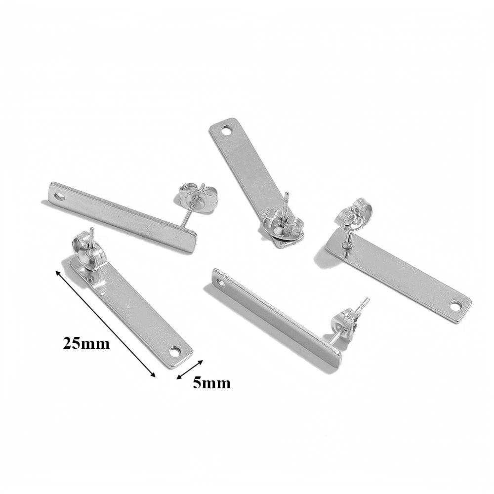 

10pcs Stainless Steel Long Rectangle Ear Stud Posts for DIY Fashion Exaggerated Big Earrings Making Jewelry Findings Supplies