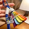 Portachiavi colorato per Badminton, Ciondolo a forma di volano 3D con Clip a Corda Intrecciata